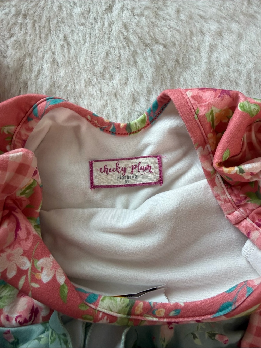 Cheeky Plum Floral Pink & Mint Girls Dance Leotard 5T Leotard - Picture 4 of 5